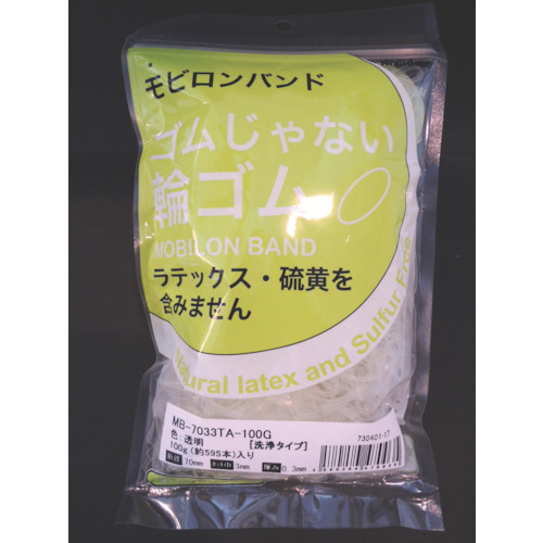 【TRUSCO】日清紡　モビロンバンド７０Ｘ３Ｘ０．３透明／洗浄タイプ１００Ｇ